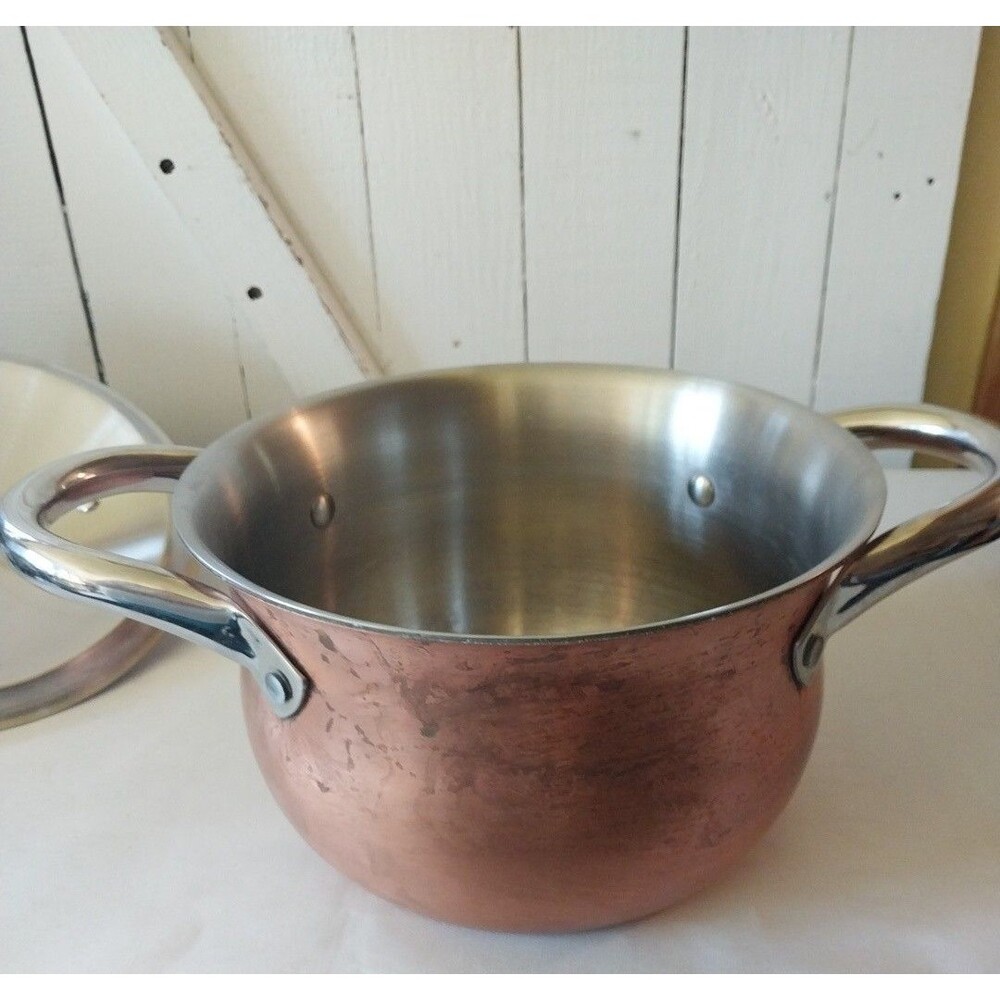 La Sera Cookware Copper Kettle/Pot Collection De Luxe Copper Triply w/Lid - Picture 14 of 15